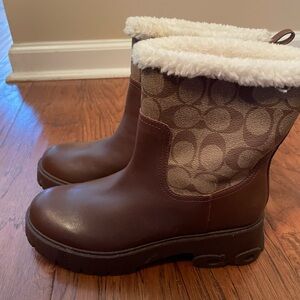 Coach Brown Boots with Shearling Lining